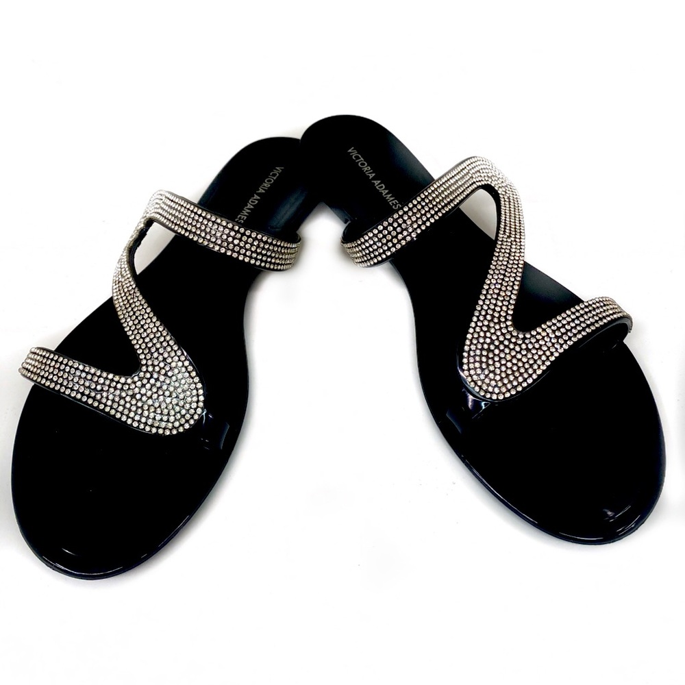 Victoria Adames Sunset Rhinestones Sandals - Black